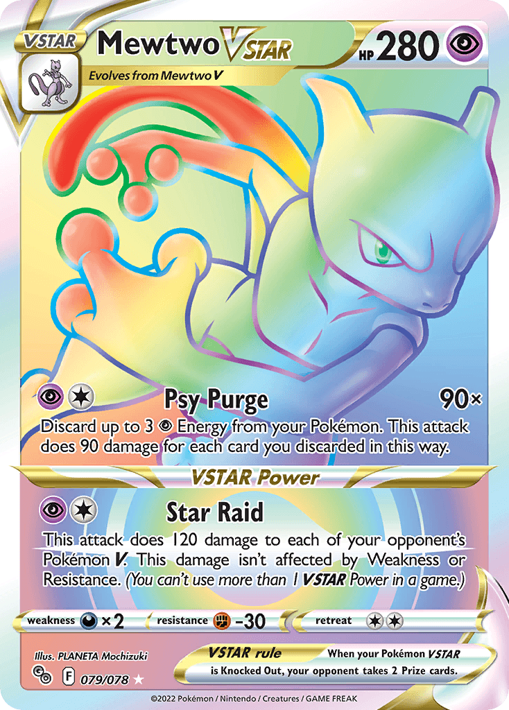 Mewtwo VSTAR Pokémon GO card