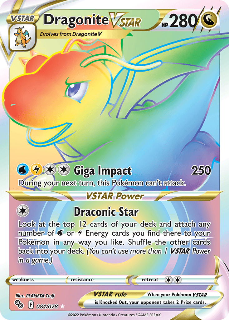 Dragonite VSTAR Pokémon GO card