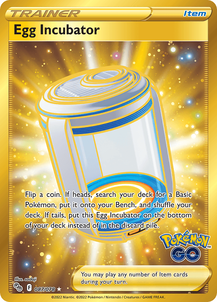 Egg Incubator Pokémon GO card