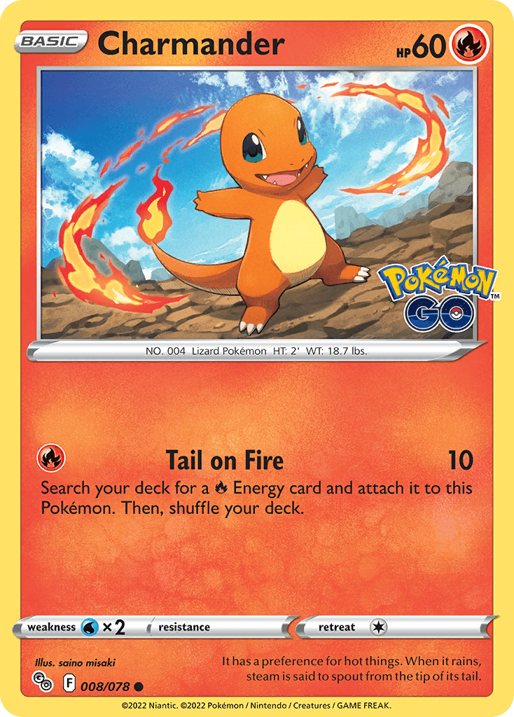 Charmander Pokémon GO card