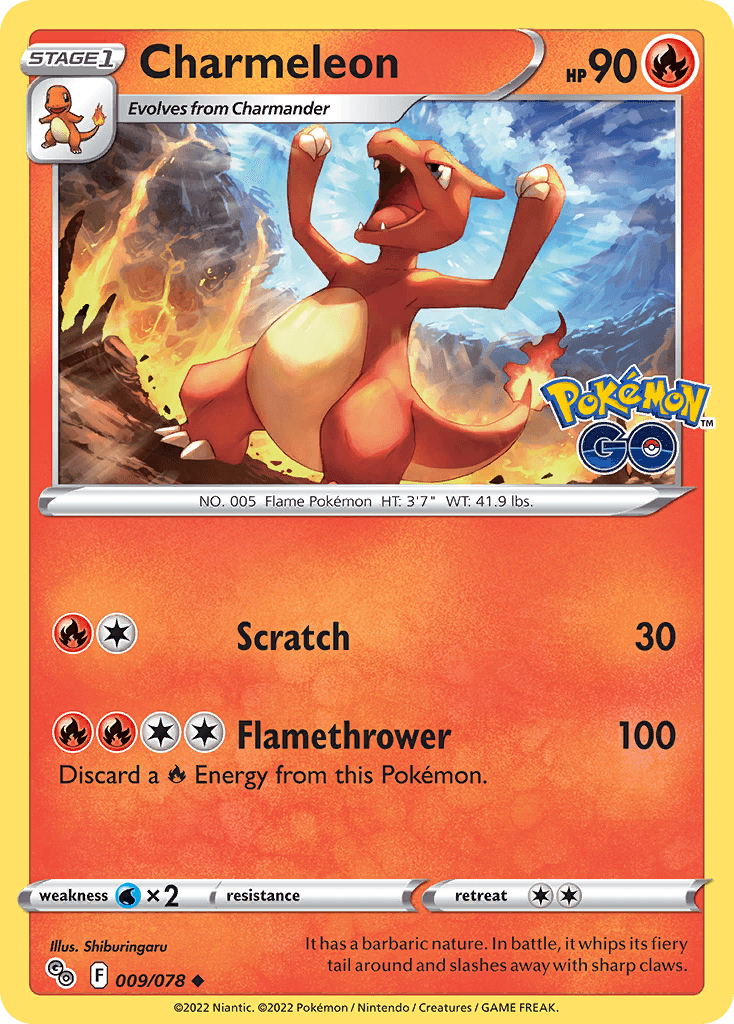Charmeleon Pokémon GO card