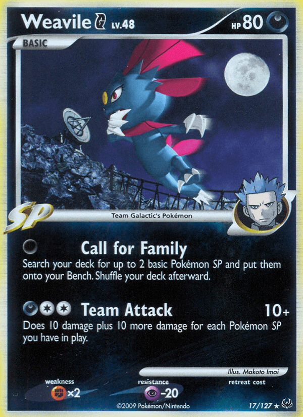 Weavile G Platinum card
