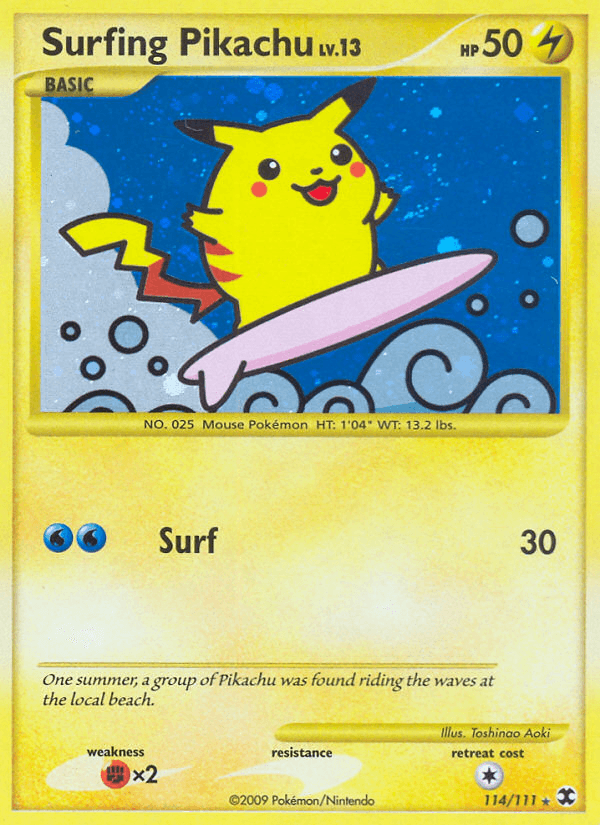 Surfing Pikachu Rising Rivals card