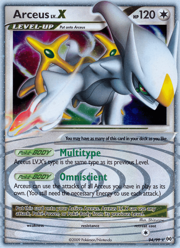 Arceus LV.X Arceus card
