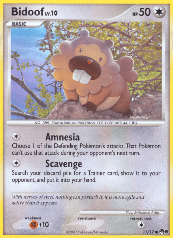 Bidoof POP Series 6 card
