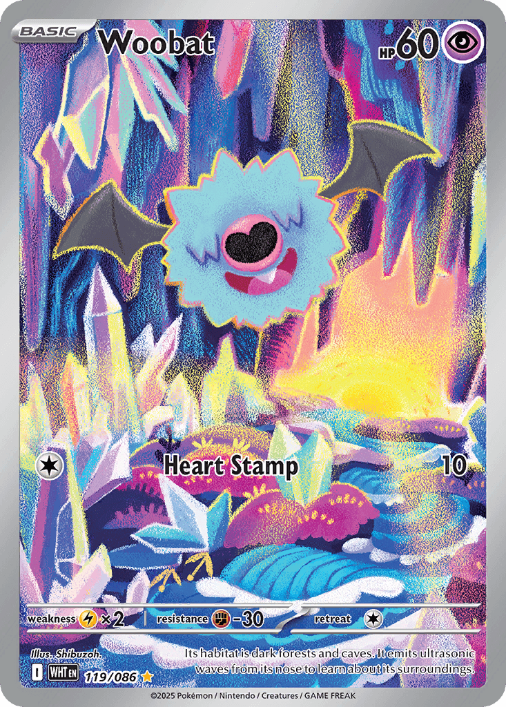 Woobat White Flare card