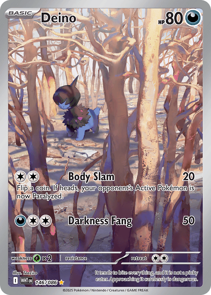 Deino White Flare card
