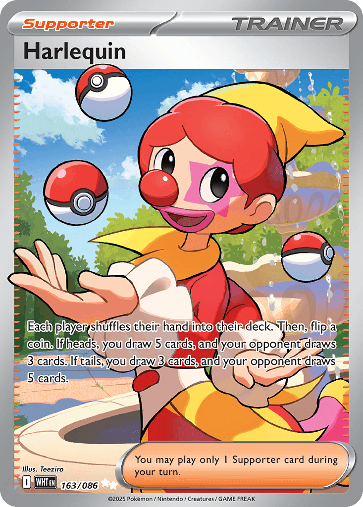 Harlequin White Flare card