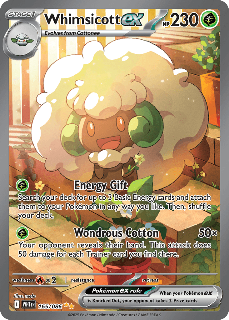 Whimsicott ex White Flare card