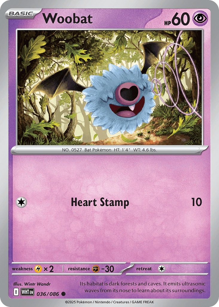 Woobat White Flare card