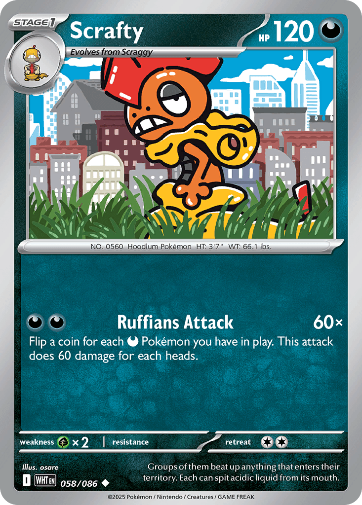 Scrafty 寶可夢 card
