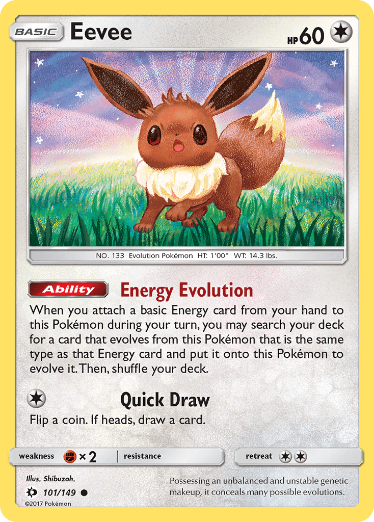 Eevee Sun & Moon card