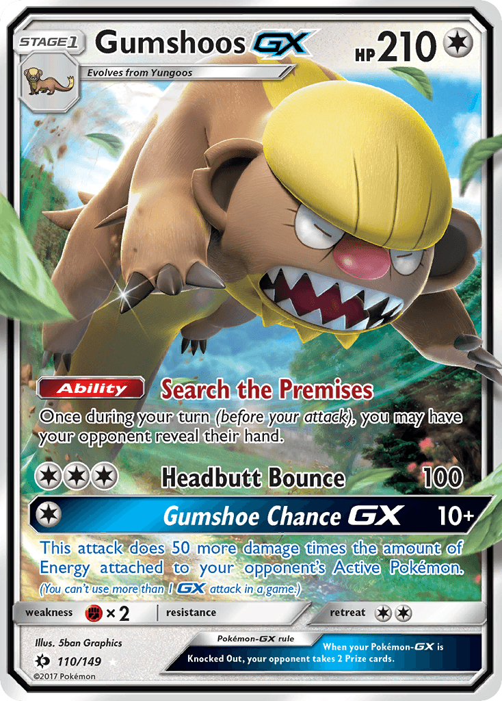 Gumshoos-GX Sun & Moon card
