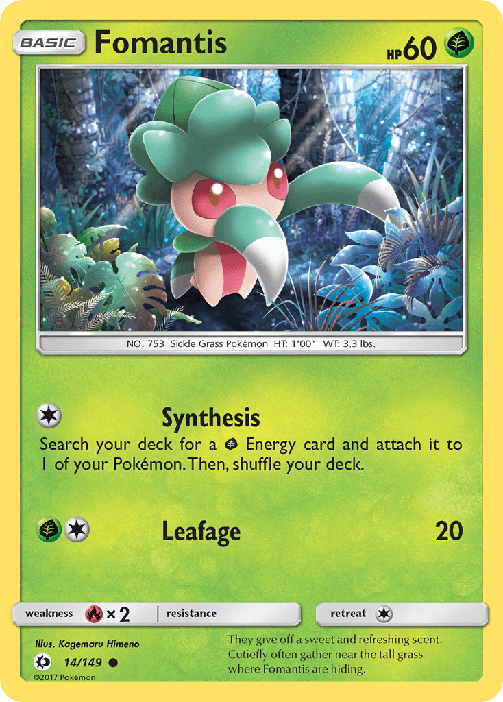 Fomantis Sun & Moon card