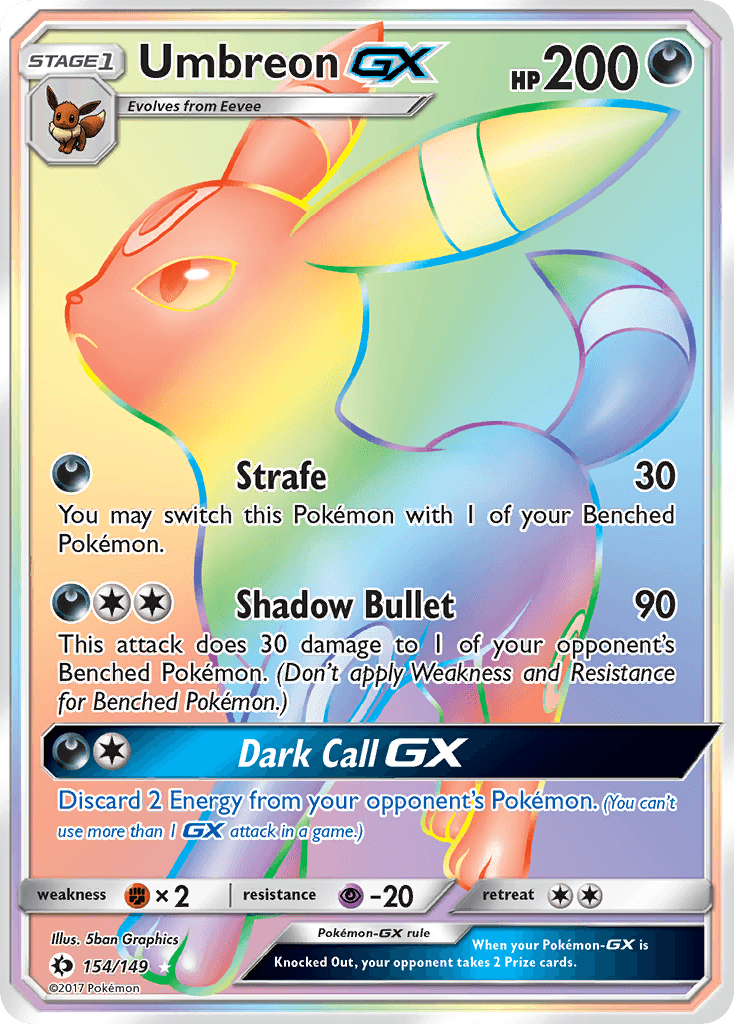 Umbreon-GX Sun & Moon card
