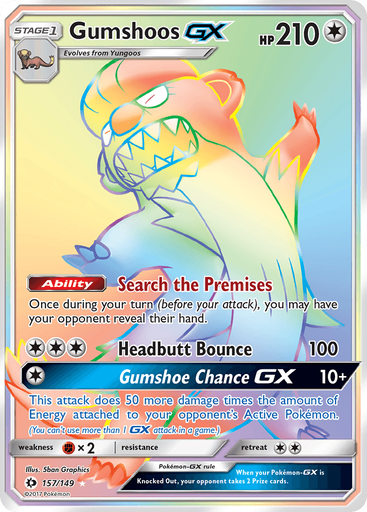 Gumshoos-GX Sun & Moon card