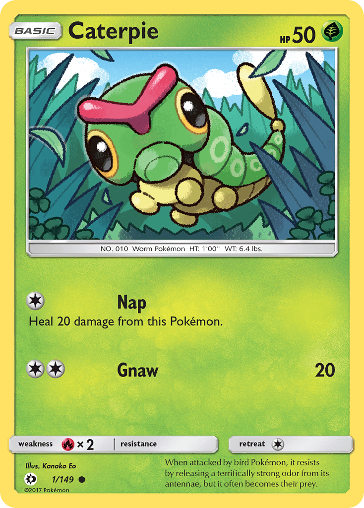 Caterpie Sun & Moon card