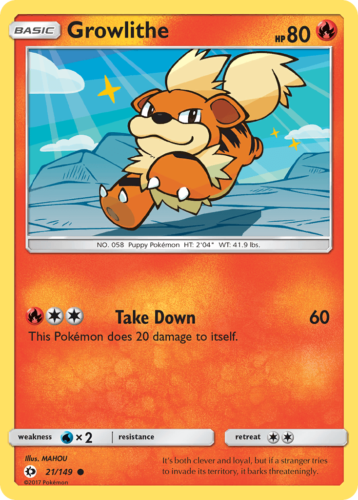 Growlithe Sun & Moon card