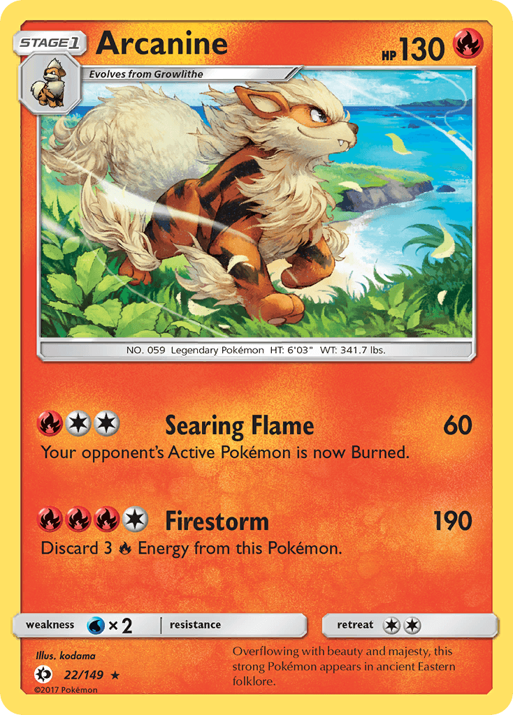 Arcanine Sun & Moon card