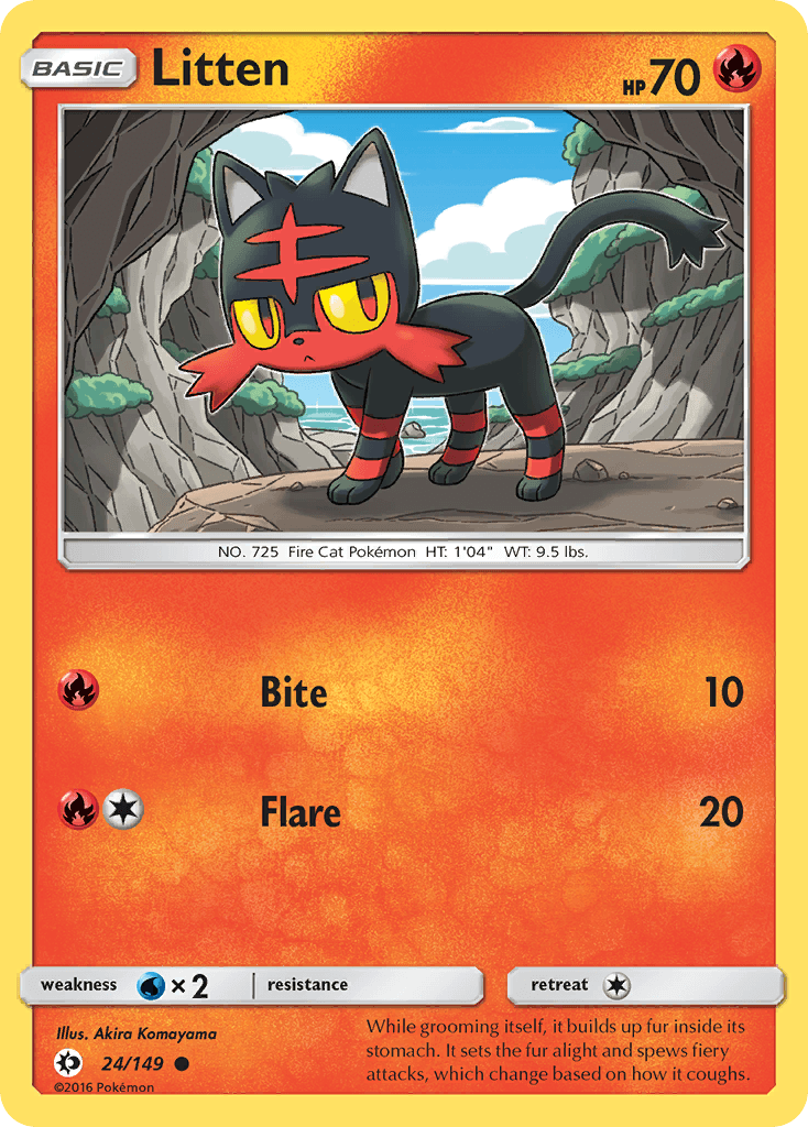 Litten Sun & Moon card