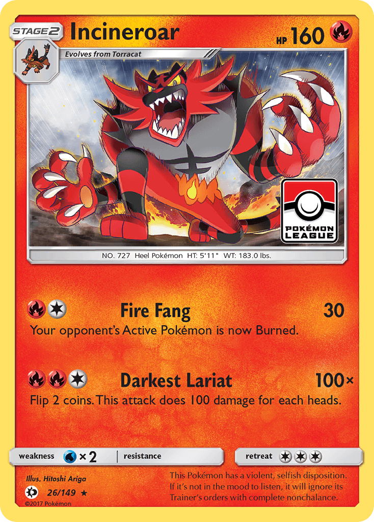 Incineroar Sun & Moon card