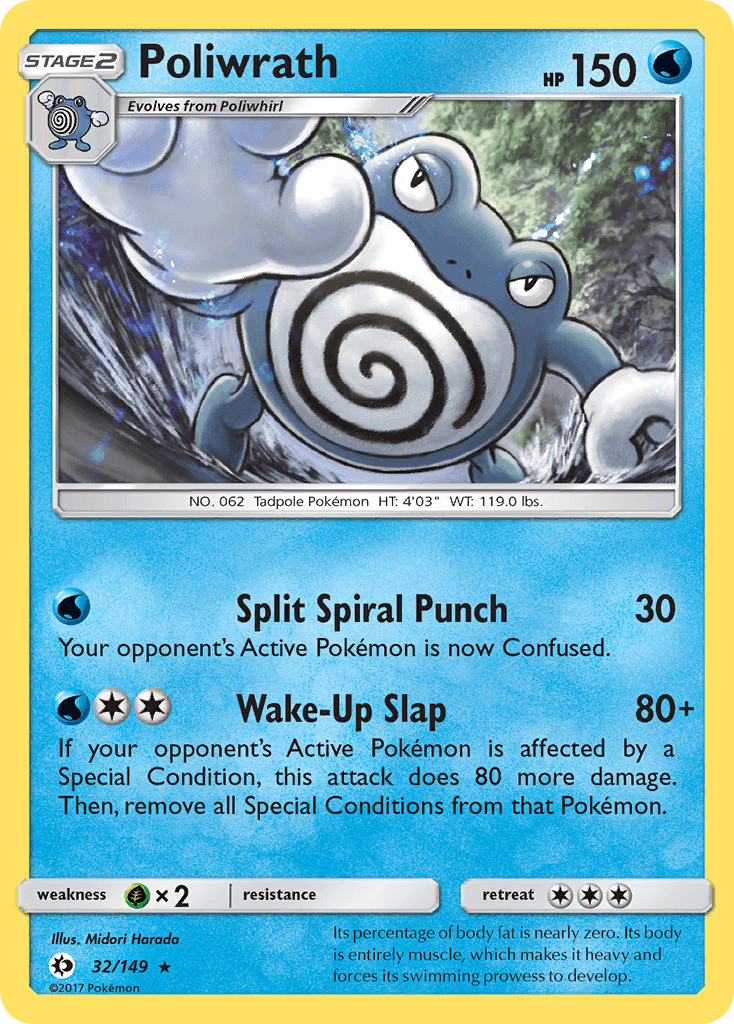 Poliwrath Sun & Moon card