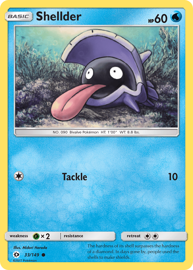 Shellder Sun & Moon card