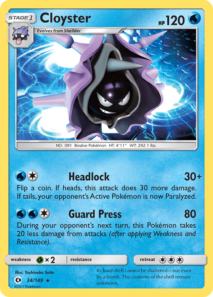 Cloyster Sun & Moon card