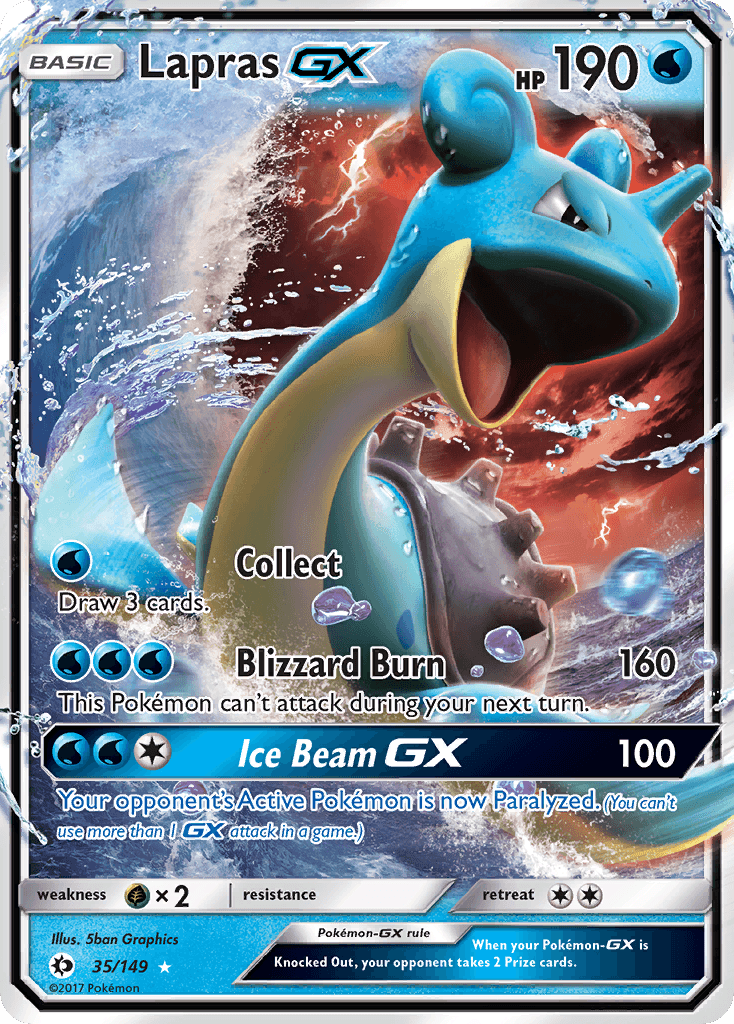 Lapras-GX Sun & Moon card