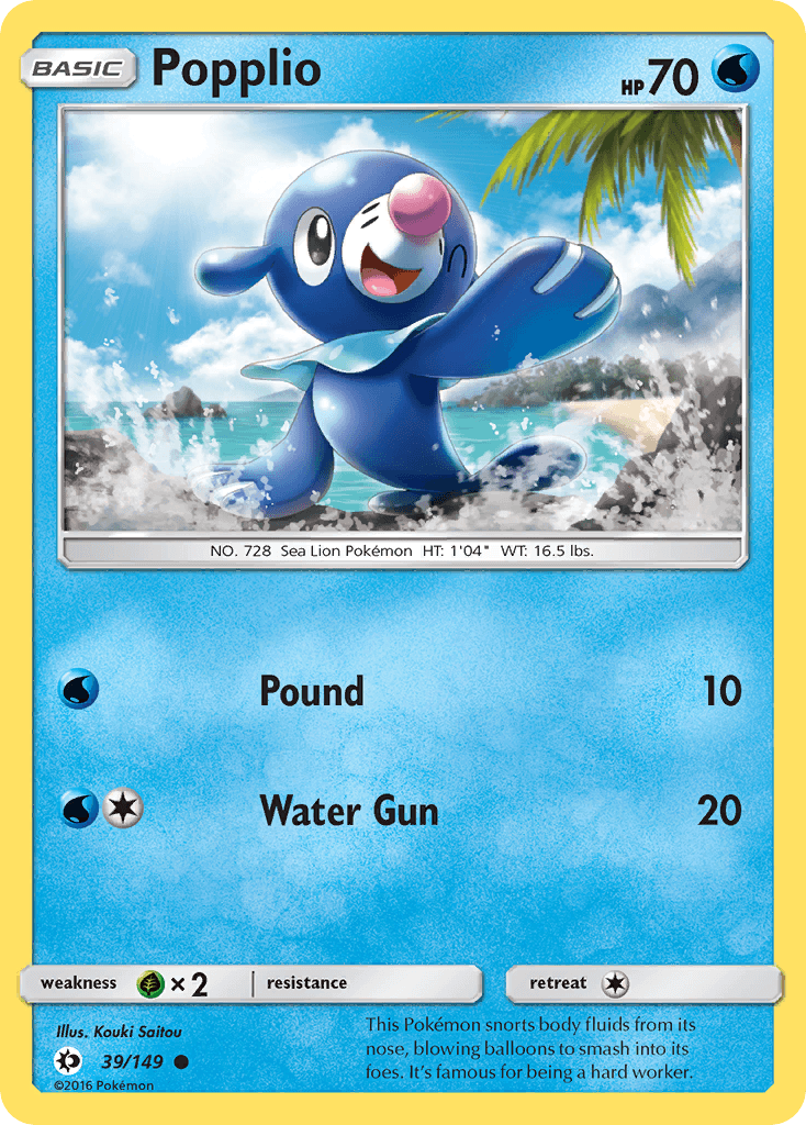 Popplio Sun & Moon card