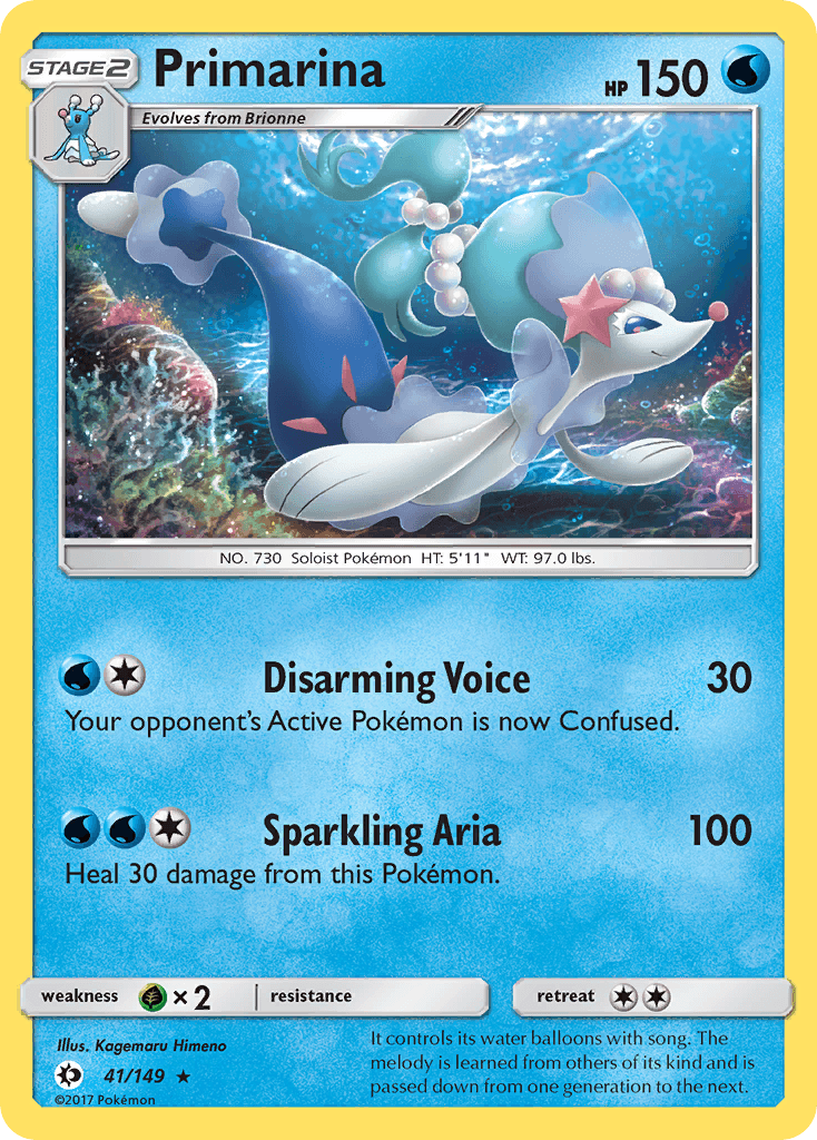 Primarina Sun & Moon card