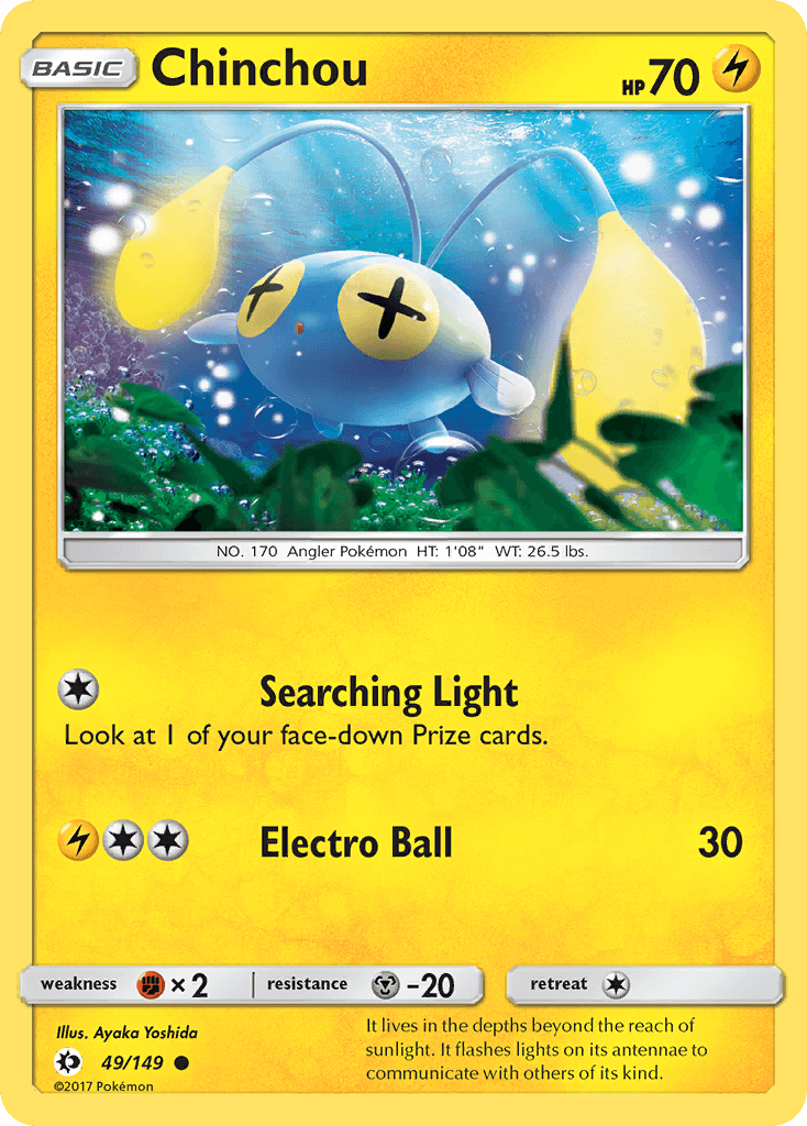 Chinchou Sun & Moon card