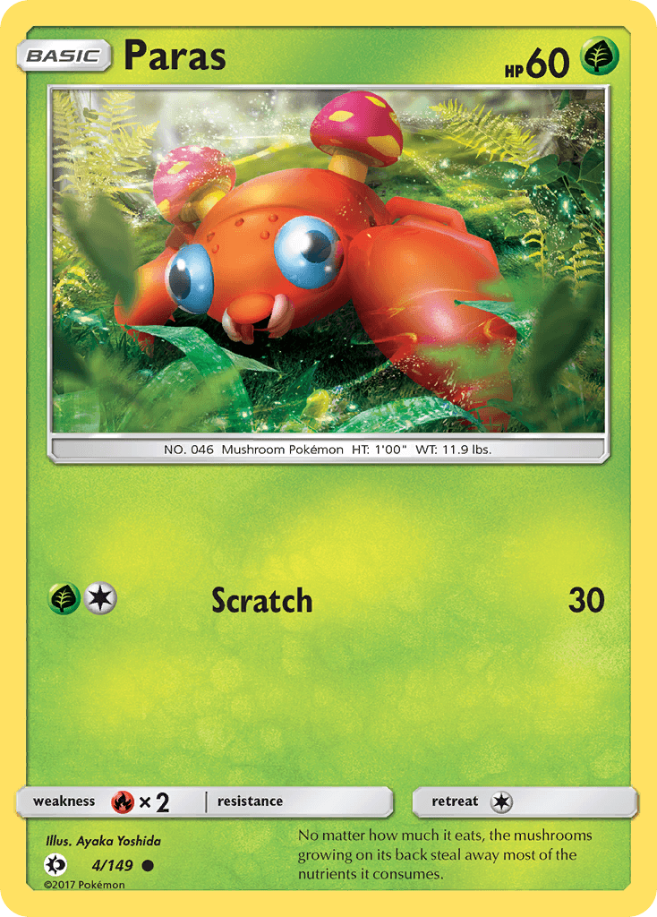 Paras Sun & Moon card