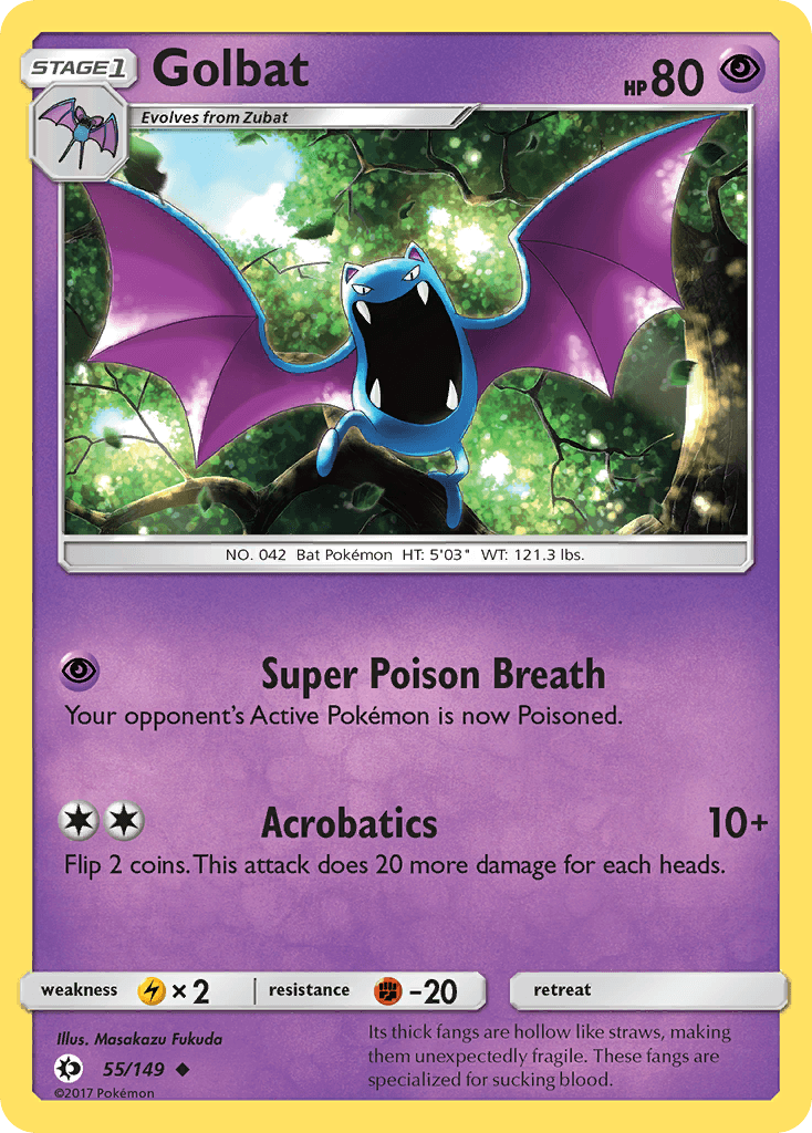 Golbat Sun & Moon card