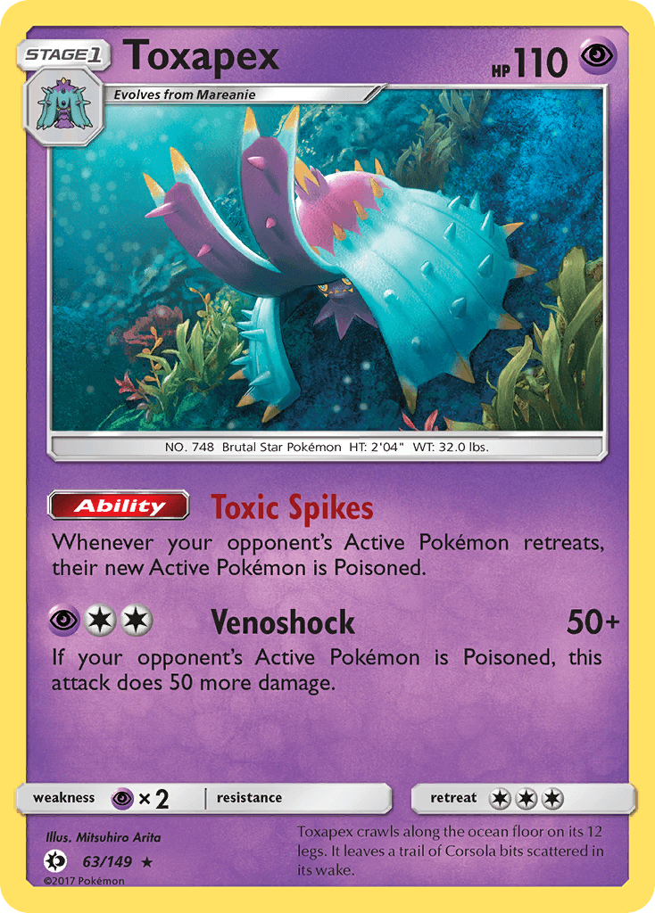 Toxapex Sun & Moon card