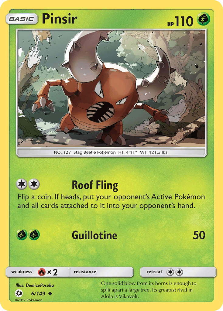 Pinsir Sun & Moon card