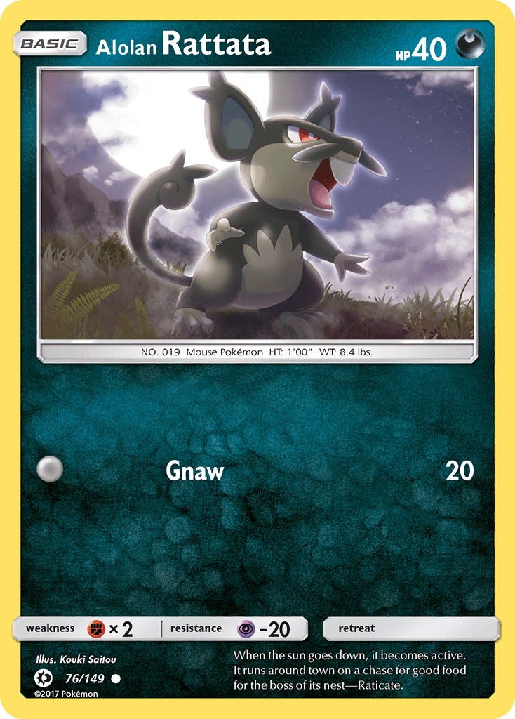 Alolan Rattata Sun & Moon card