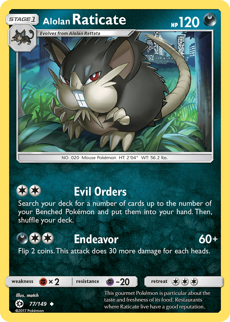Alolan Raticate Sun & Moon card