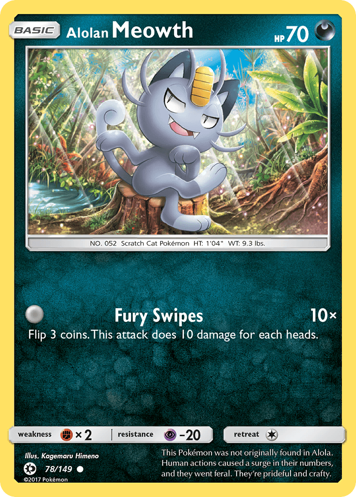 Alolan Meowth Sun & Moon card