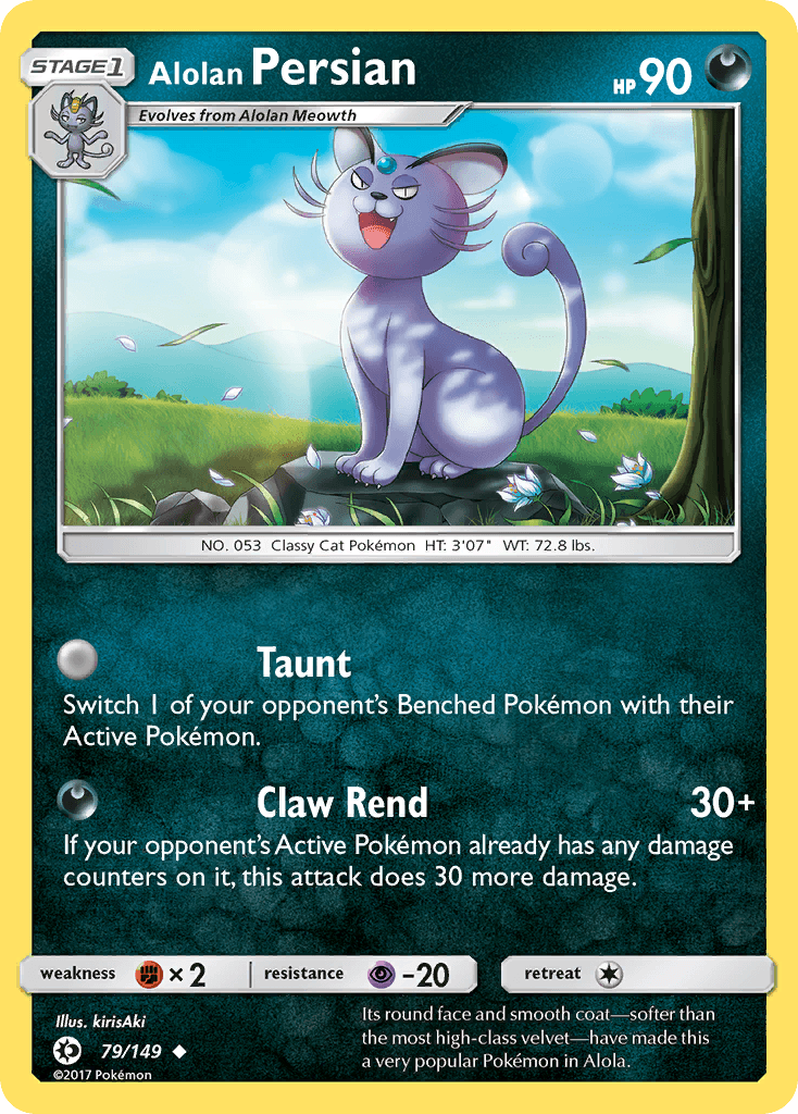 Alolan Persian Sun & Moon card