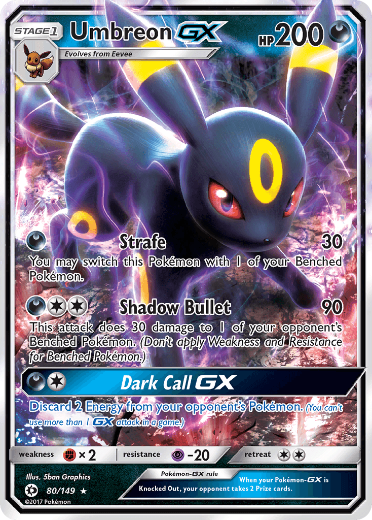 Umbreon-GX Sun & Moon card