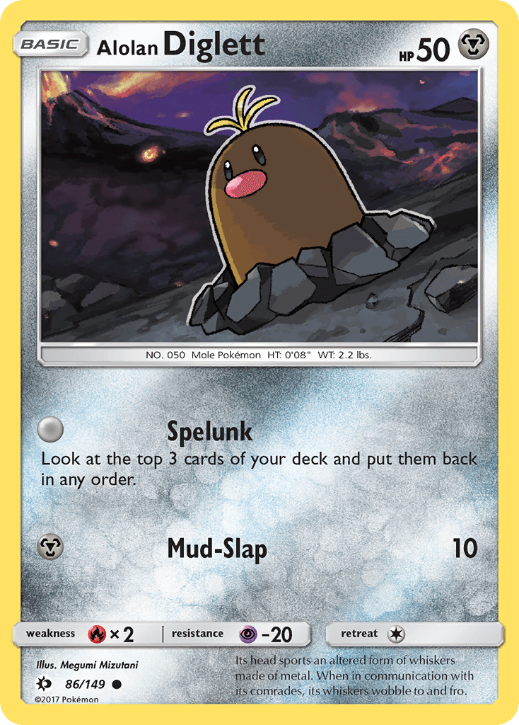 Alolan Diglett Sun & Moon card