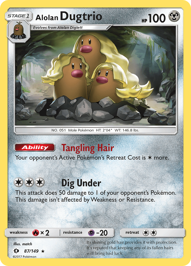 Alolan Dugtrio Sun & Moon card