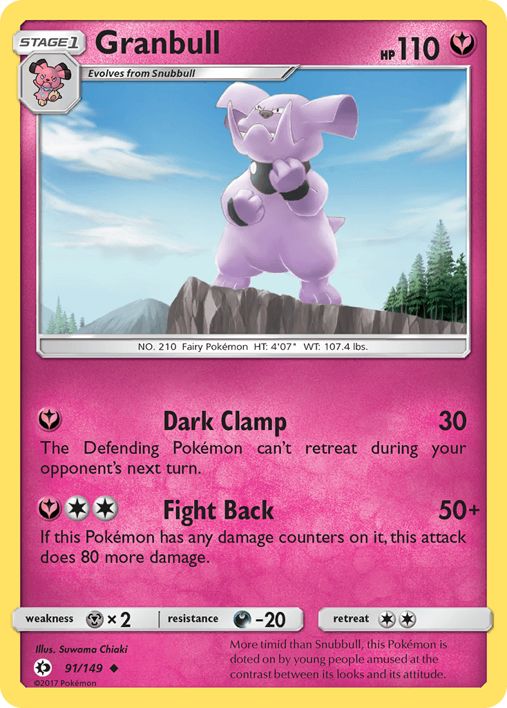 Granbull Sun & Moon card