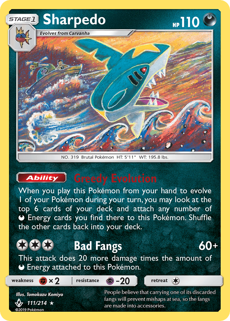 Sharpedo Unbroken Bonds card