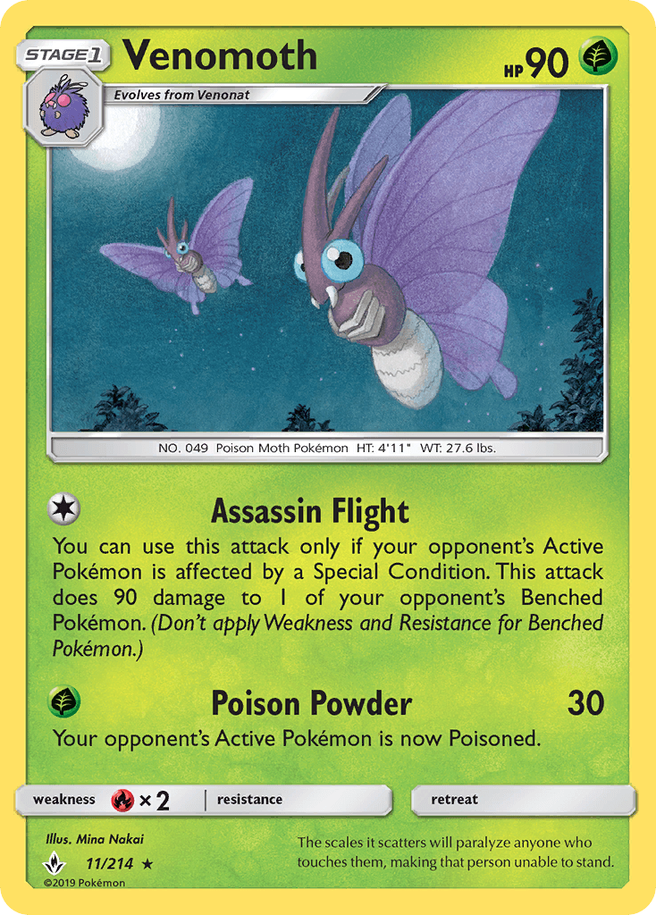 Venomoth Unbroken Bonds card