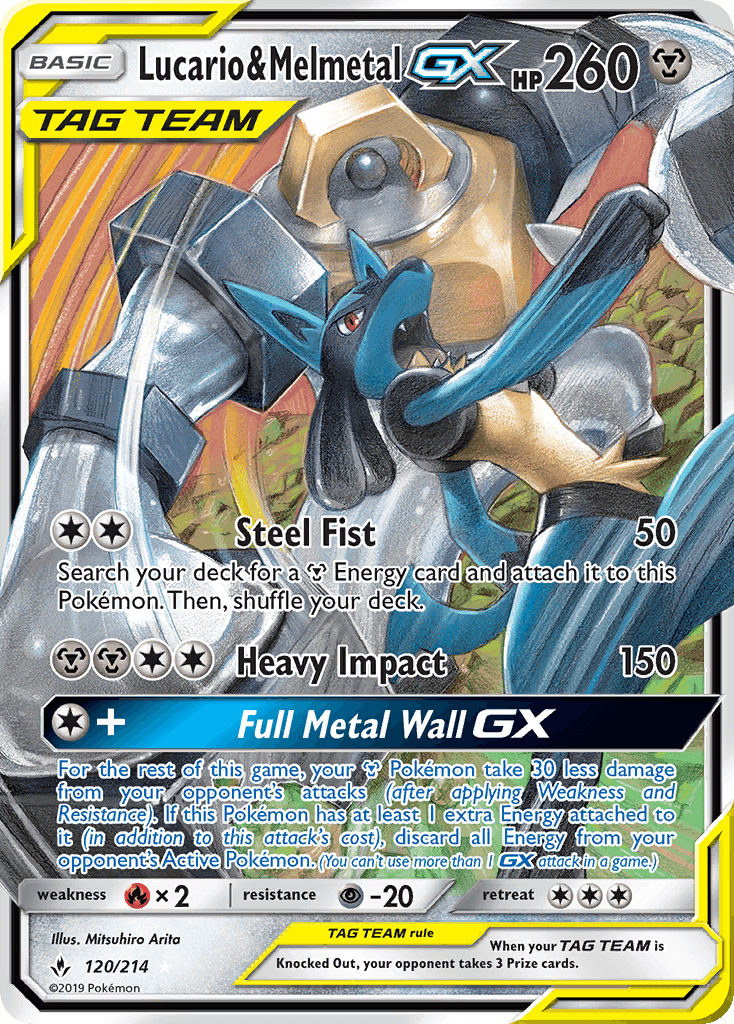 Lucario & Melmetal-GX Unbroken Bonds card