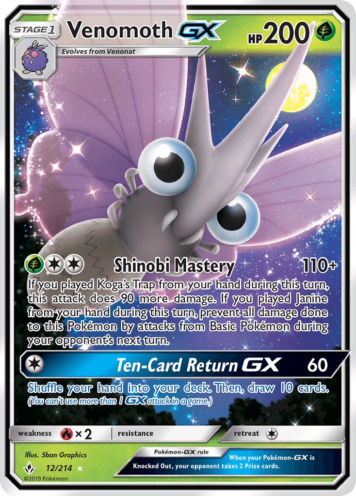 Venomoth-GX Unbroken Bonds card