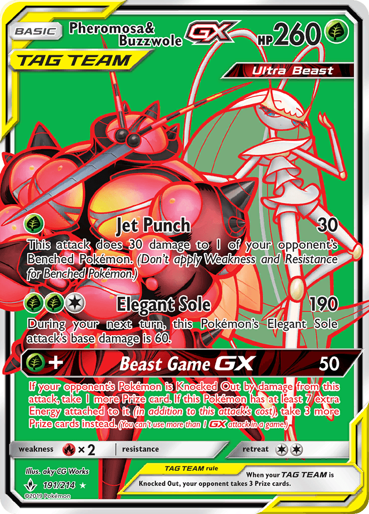 Pheromosa & Buzzwole-GX Unbroken Bonds card