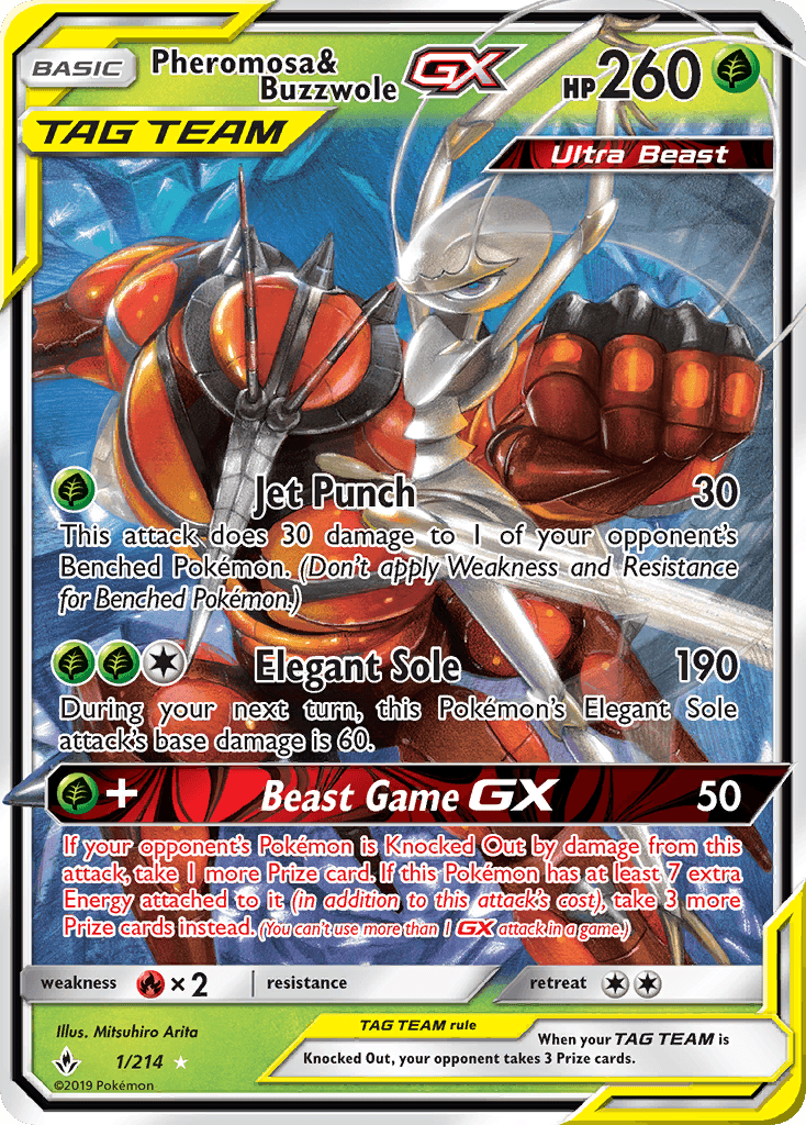 Pheromosa & Buzzwole-GX Unbroken Bonds card